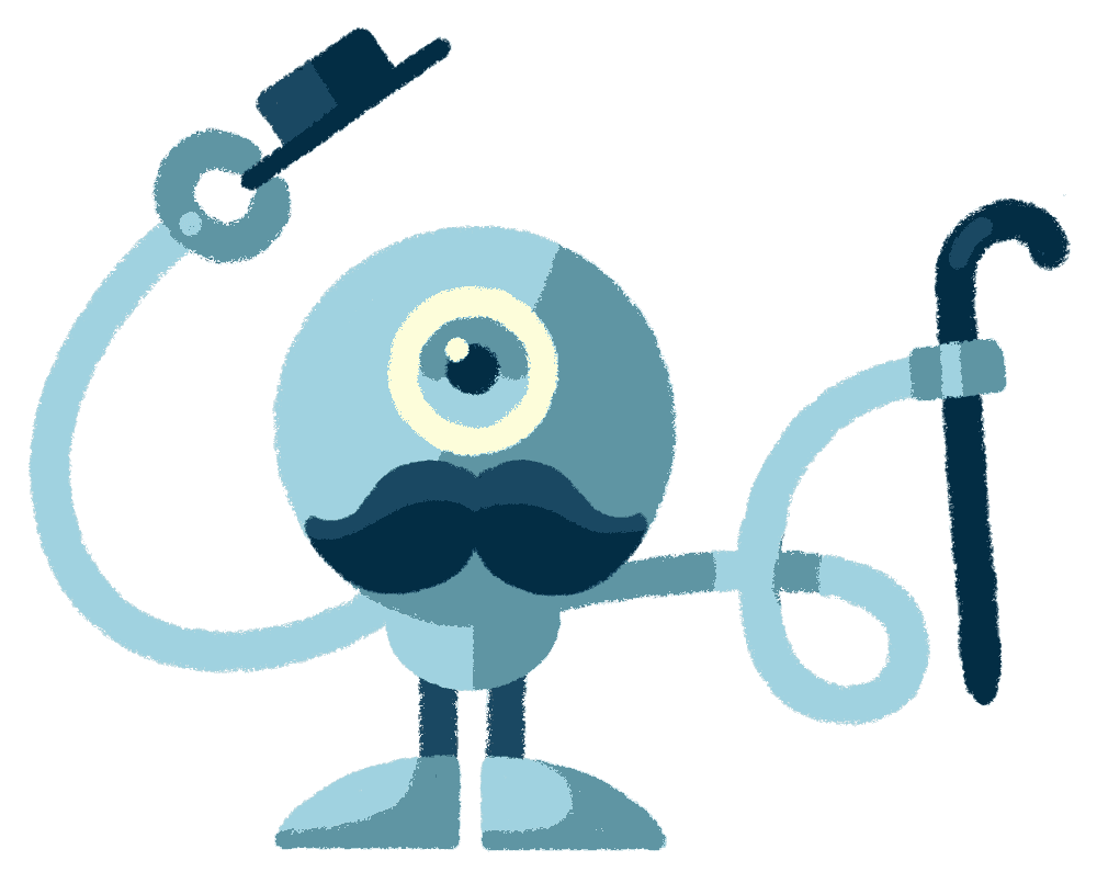 Robot with a hat